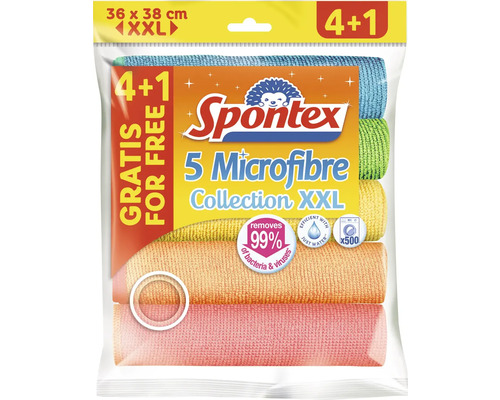 Spontex 5 ks balení utěrek z mikrovlákna Collection XXL, rozměr 36 x 38 cm