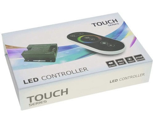 Balení LED Controller Touch Series s ovladačem a dálkovým ovládáním