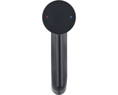 Detail pákové baterie s červeným a modrým bodem