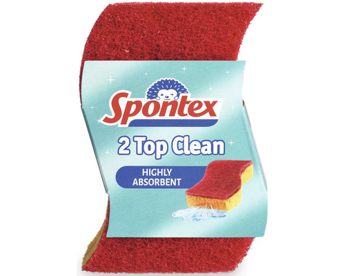 Spontex Top Clean houbička s drátěnkou, balení po dvou kusech