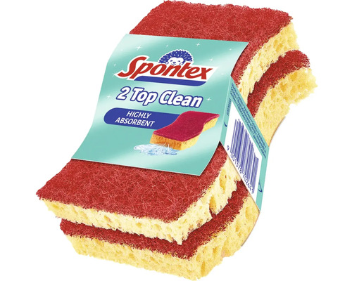 Dvě mycí a čisticí houbičky s abrazivní vrstvou