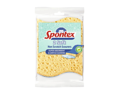 Spontex 2 Soft Nepoškrábavé mycí houbičky v průhledném obalu