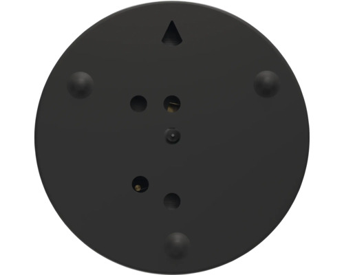 Zadní strana kulatého nástěnného svítidla s otvory a montážním zařízením