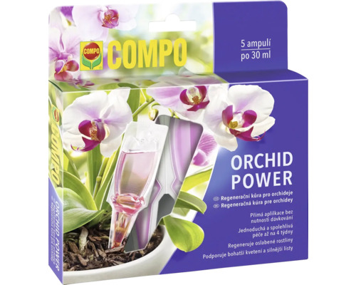 Listový kondicionér pro orchideje COMPO regenerační kůra 5x 30 ml COMPO Kúra pro orchideje balení s pěti ampulkami pro regeneraci orchidejí