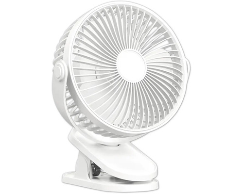 Bílý ventilátor se svorkou
