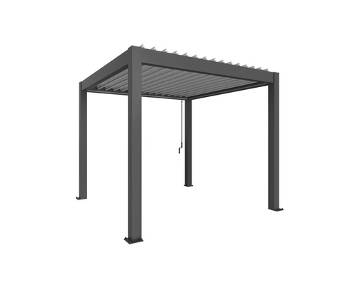 Pergola s lamelovou střechou z kovu