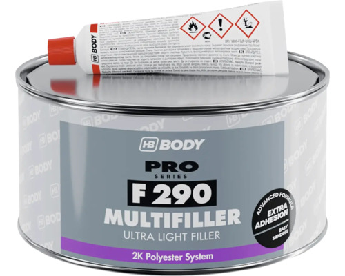 HB Body F290 Multifiller dóza s tužidlem, 2K polyesterový systém pro lehké výplně