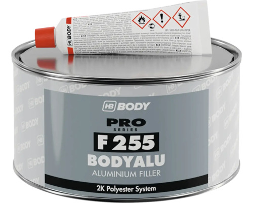 Polyesterový tmel HB Body F255 Bodyalu šedý 1,8 kg HB Body Bodyalu hliníkový tmel F255 s tužidlem