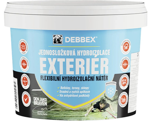 Hydroizolace DEN BRAVEN Exteriér jednosložková 13 kg Debbex tekutá fólie pro venkovní použití v kbelíku