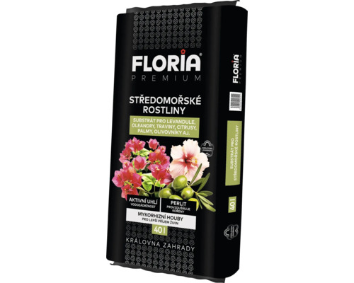 Substrát pro středomořské rostliny FLORIA Premium 40 l Floria Premium substrát pro středomořské rostliny, pytel