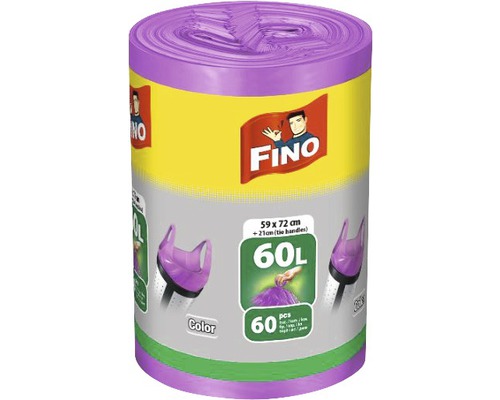 Pytle pro domácnost FINO HD Color s uchy 60L, 60 ks
