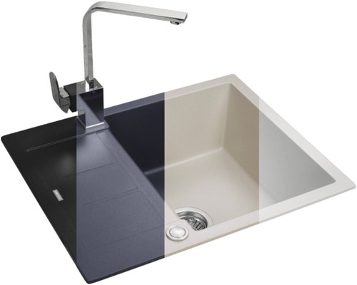 Dřez s odkapávací plochou a baterií