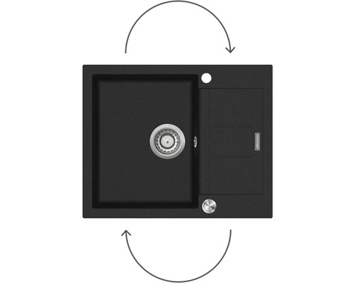 Granitový dřez s otočnou funkcí