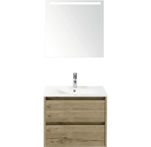 Umyvadlo se skříňkou, umyvadlem a zrcadlem s osvětlením