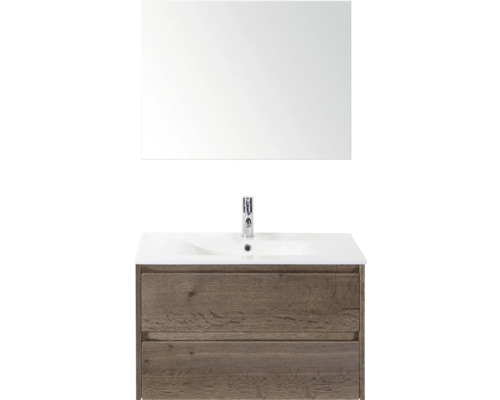 Umyvadlo se zrcadlem a skříňkou pod umyvadlo