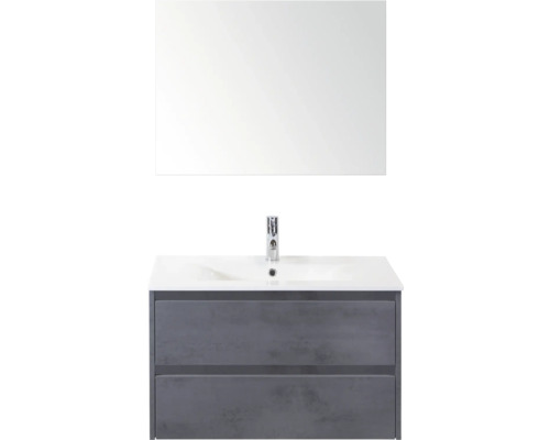 Umyvadlová sestava se zrcadlem, spodní skříňkou a umyvadlem