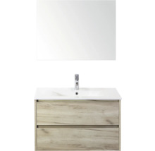 Skříňka s umyvadlem, zrcadlem a dvěma zásuvkami