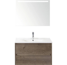 Umyvadlová skříňka s umyvadlem, spodní skříňkou a zrcadlem s osvětlením