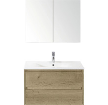 Skříňka pod umyvadlo se zrcadlem a dvěma zásuvkami