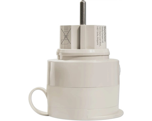 Bílá zásuvková redukce s ochranným kontaktem