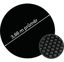 Kulatý kryt trampolíny o průměru 3,66 metru