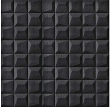 Černé 3D stěnové panely se čtvercovým vzorem