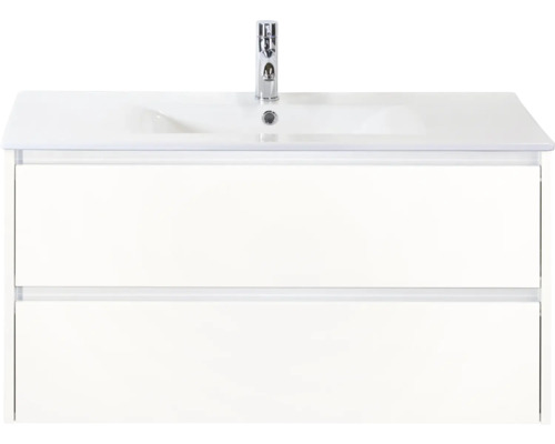 Umyvadlová skříňka se dvěma zásuvkami a baterií