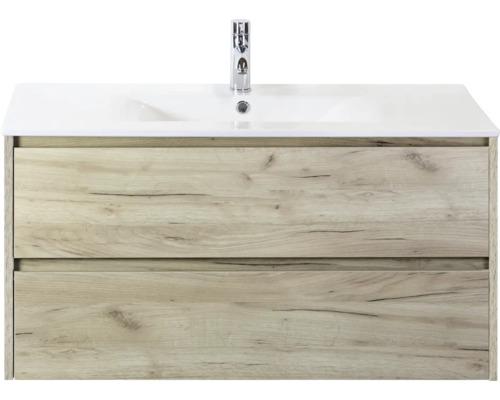 Skříňka pod umyvadlo se dvěma zásuvkami a umyvadlem