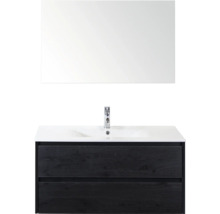 Umyvadlo s umyvadlovou skříňkou a zrcadlem do koupelny