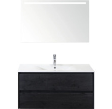 Umyvadlová skříňka se zrcadlem a osvětlením do koupelny