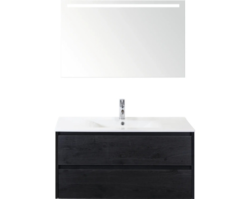 Umyvadlová skříňka se zrcadlem a osvětlením do koupelny