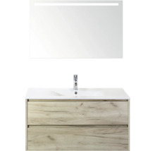 Umyvadlová sestava se zrcadlem a dvěma zásuvkami