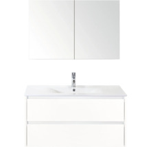 Umyvadlová sestava se zrcadlovou skříňkou a dvěma zásuvkami