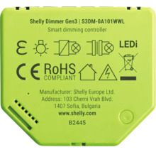 Chytrý stmívací regulátor Shelly Dimmer Gen3