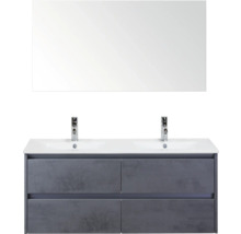 Umyvadlová skříňka se zrcadlem, umyvadlem na desku a bateriemi do koupelny