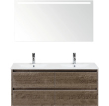 Umyvadlová skříňka se zrcadlem a dvěma umyvadly