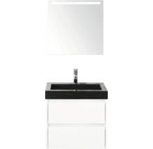 Umyvadlo se zrcadlem a osvětlením do koupelny