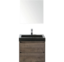 Kombinace umyvadla se zrcadlem, umyvadlem, baterií a spodní skříňkou se dvěma zásuvkami