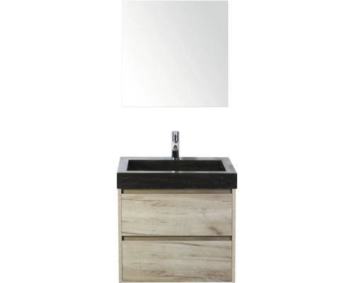 Umyvadlová souprava se zrcadlem, umyvadlem, baterií a spodní skříňkou se zásuvkami