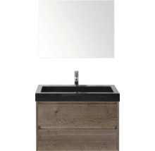 Umyvadlová souprava se zrcadlem, umyvadlem, baterií a spodní skříňkou se dvěma zásuvkami