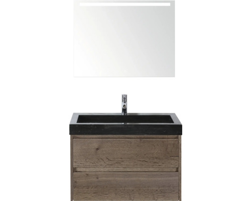 Umyvadlo se zrcadlem a spodní skříňkou do koupelny