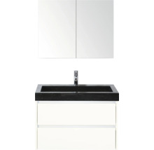 Umyvadlová kombinace s umyvadlem, vodovodní baterií a zrcadlovou skříňkou do koupelny