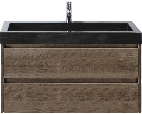 Koupelnová skříňka s umyvadlem Sanox Dante 101 cm tabacco Skříňka pod umyvadlo se dvěma zásuvkami a umyvadlem