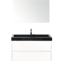 Umyvadlová skříňka se zrcadlem, baterií a zásuvkami