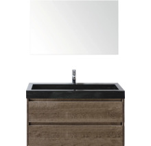 Kombinace umyvadla se zrcadlem, umyvadlem, baterií a spodní skříňkou