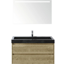 Umyvadlová skříňka se zrcadlem a baterií do koupelny