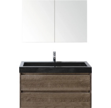 Umyvadlová kombinace s umyvadlem, baterií a zrcadlovou skříňkou