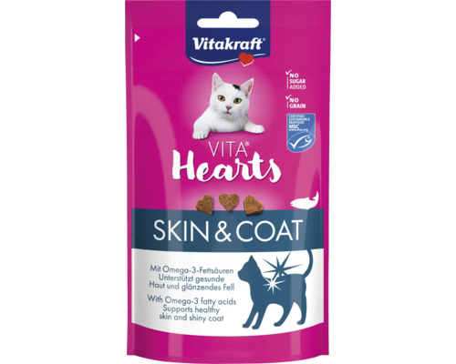 Vitakraft Vita Hearts Skin and Coat krmivo pro kočky v sáčku