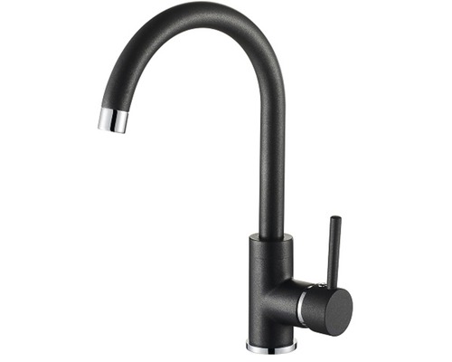 Černá kuchyňská baterie s otočným výtokem