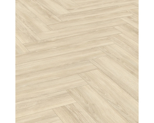 Laminátová podlaha 8.0 Nature Sense EL2161 Světlá laminátová podlaha položená do vzoru rybí kosti